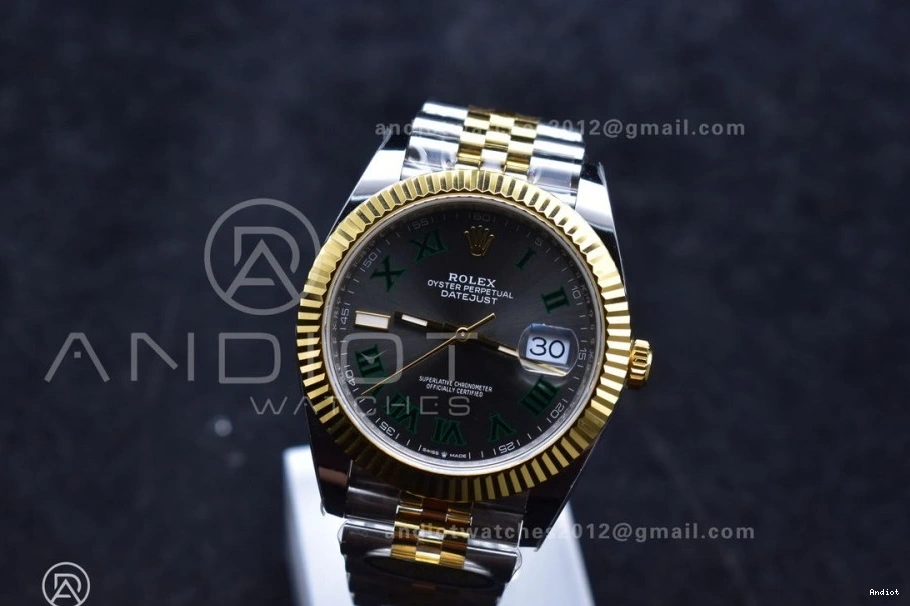 YG Gray 1:1 Bracelet 41 (Gain Weight) Dial Roman SS Best Steel 126333 Edition SH3235 904L SS ARF YG Green DateJust on Jubilee 1103